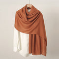 Stylish orange color solid long cotton hijab / orna