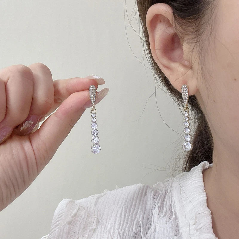 Stylish Zircon Tassel Earrings
