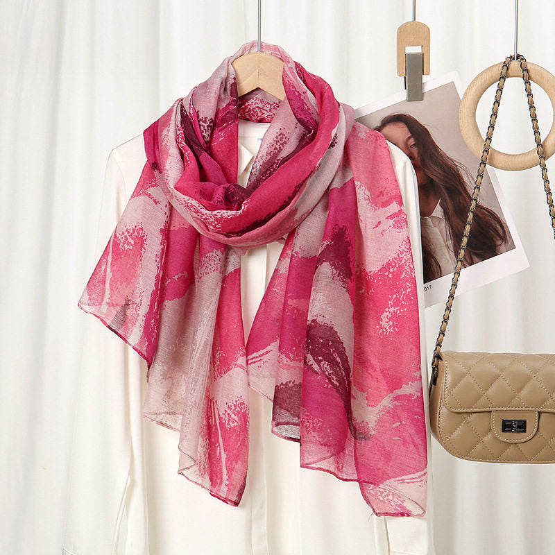 Pretty pink colour soft long hijab / orna