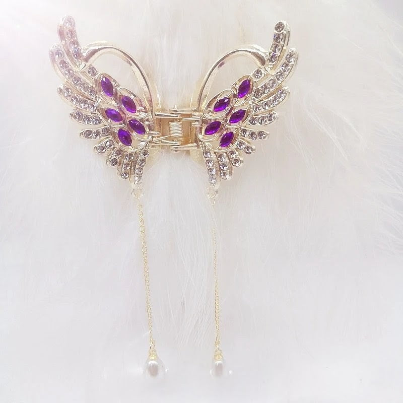 Purple color tassel claw clip