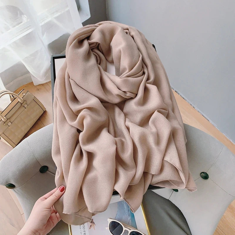 Beautiful Khaki Powder Color Long Soft Summer Friendly Imported Hijab / Orna