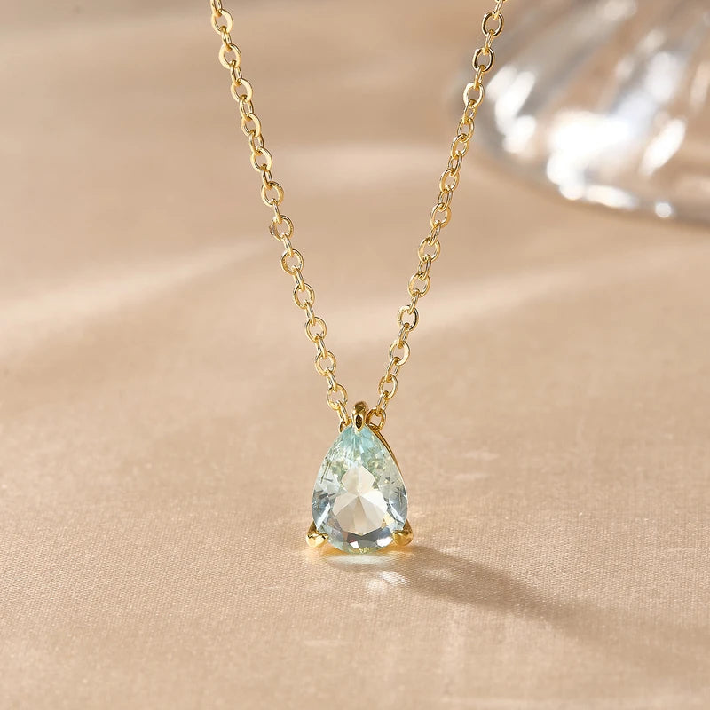 Sea blue color waterdrop pendant