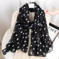 Stylish Black Polka Dot Printed Soft Lightweight Long Hijab / Orna