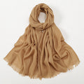 Fashionable Camel Color Soft Long Imported Breathable Bamboo Cotton Hijab / Orna