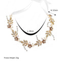 Elegant Crystal Floral Rhinestone Faux Pearl Flower Head Band