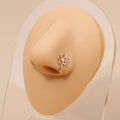 Lovely Five-Petal Flower U-shaped Non Piercing Copper Plated Imported Nose Ring / Nose Pin