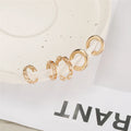 Girls Metal Chain Designed No Piercing Golden Ear Buckle Korean Earrings for Women Clip Earrings Set Cartilage Ear Cuff Ear Clip