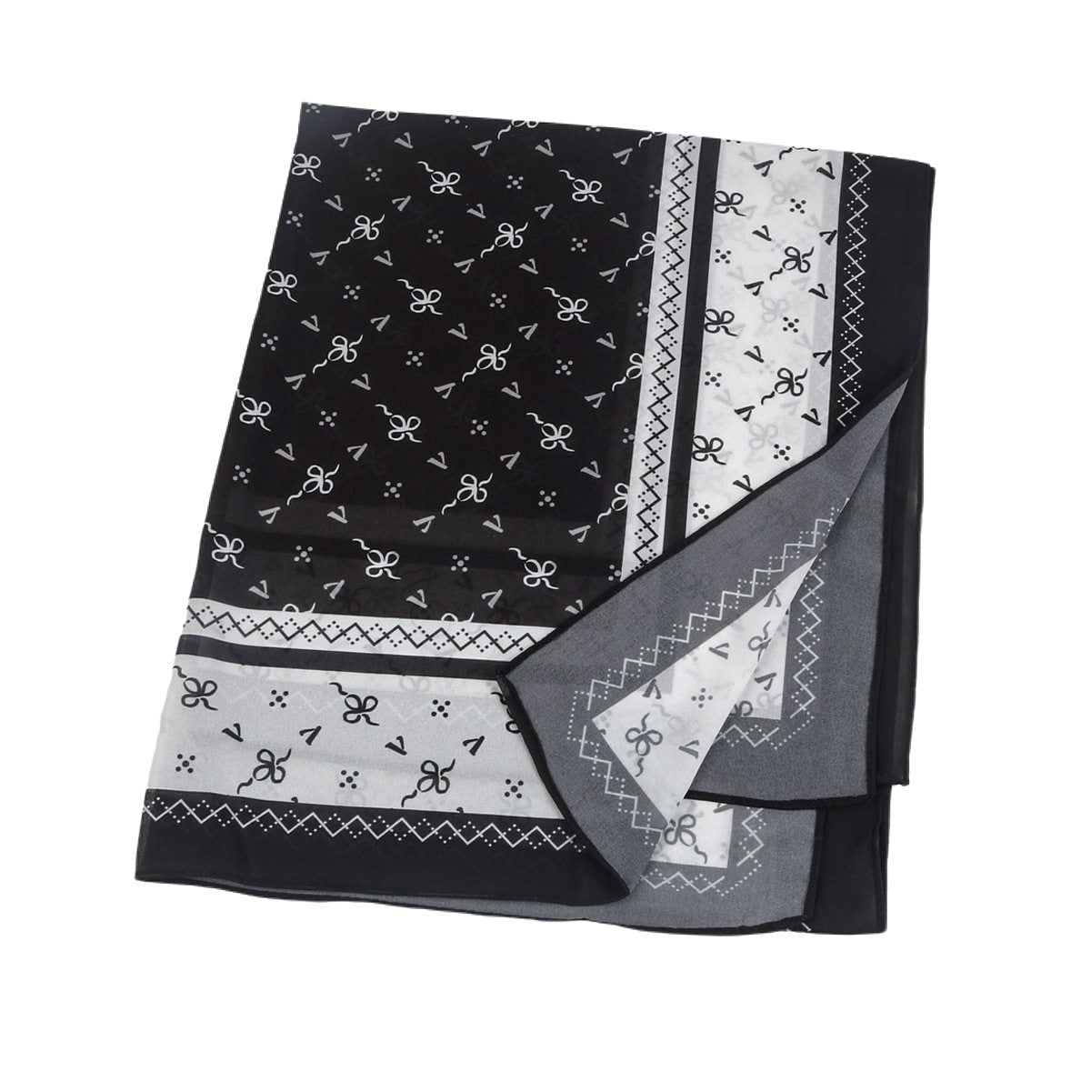 Elegant Black Color Imported High-grade Printed Chiffon Malaysia Long Hijab / Orna