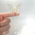 White color rhinestone claw clip