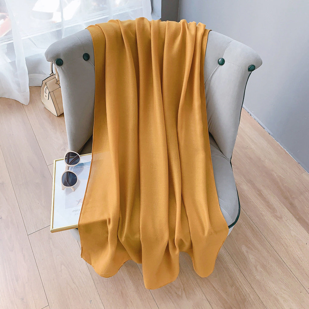 Beautiful Mustard Yellow Long Soft Summer Friendly Imported Hijab / Orna