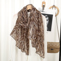 Brown color leopard printed soft long scarf