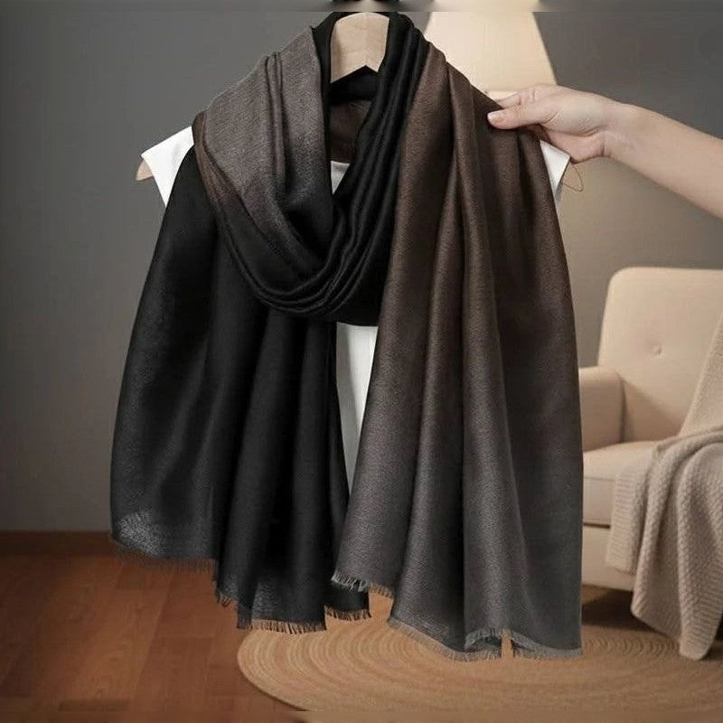 Classy ash color long bali yarn hijab