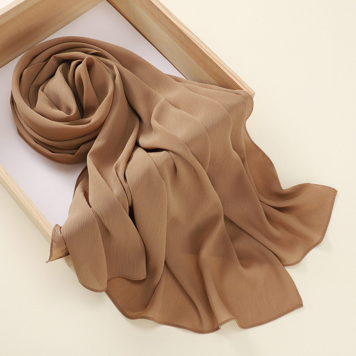 Classy light brown color breathable  imported chiffon scarf