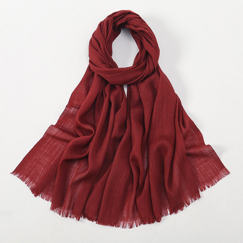 Gorgeous Maroon Color Soft Long Imported Breathable Bamboo Cotton Hijab / Orna