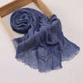 Stunning Denim Blue Color Super Soft Summer Friendly Imported Rayon Cotton Hijab / Orna