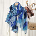 Elegant blue color printed long hijab / orna