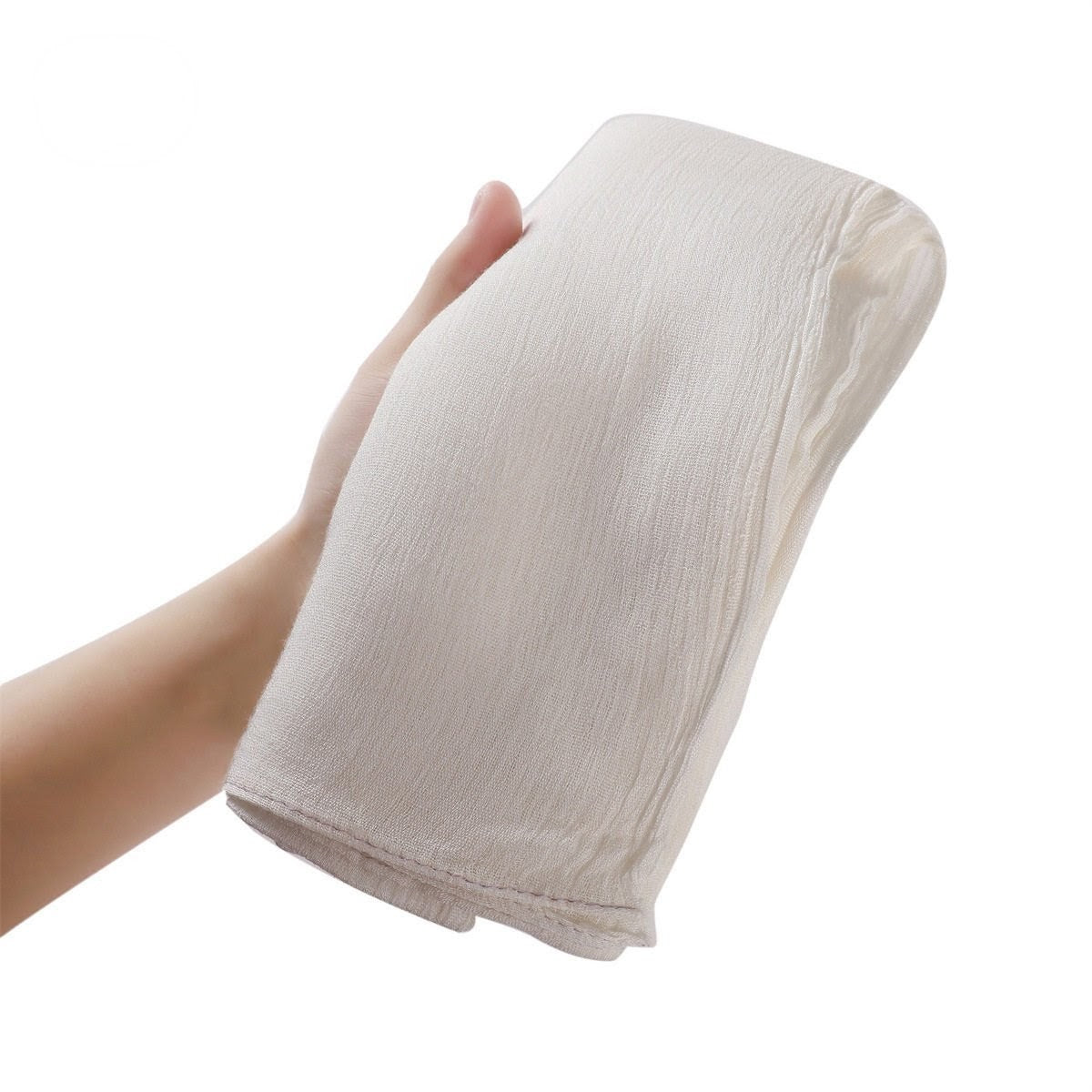 Sophisticated Pearl White Super Soft Big Size Imported Crepe Rayon Cotton Hijab / Orna