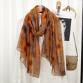 Brown colour floral patterned soft long  hijab / orna