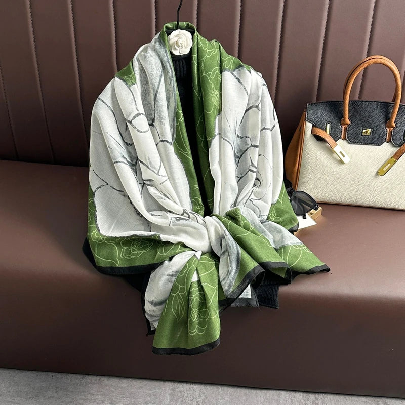 Beautiful olive color cotton hijab