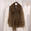 Stunning Coffee Colour Heart Patterned Soft Lightweight Long Hijab / Orna