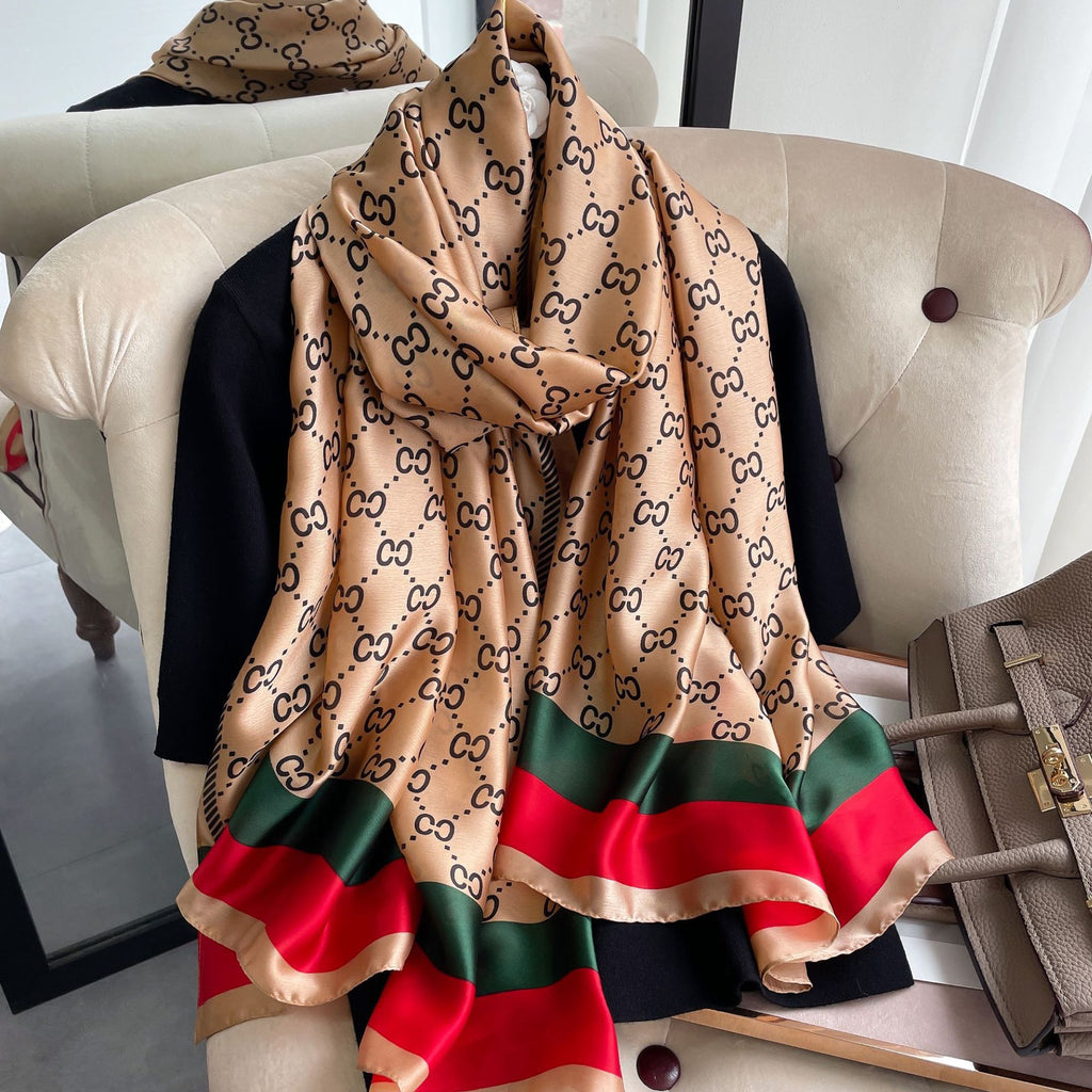 Sophisticated beige color silk hijab / orna