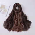 Stunning Deep Coffee Soft Gradient Natural Muslim Women Comfortable Imported Crinkle Cotton Hijab / Orna