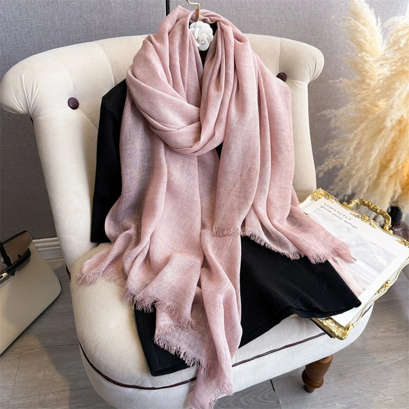 Pink super soft cotton long hijab / orna