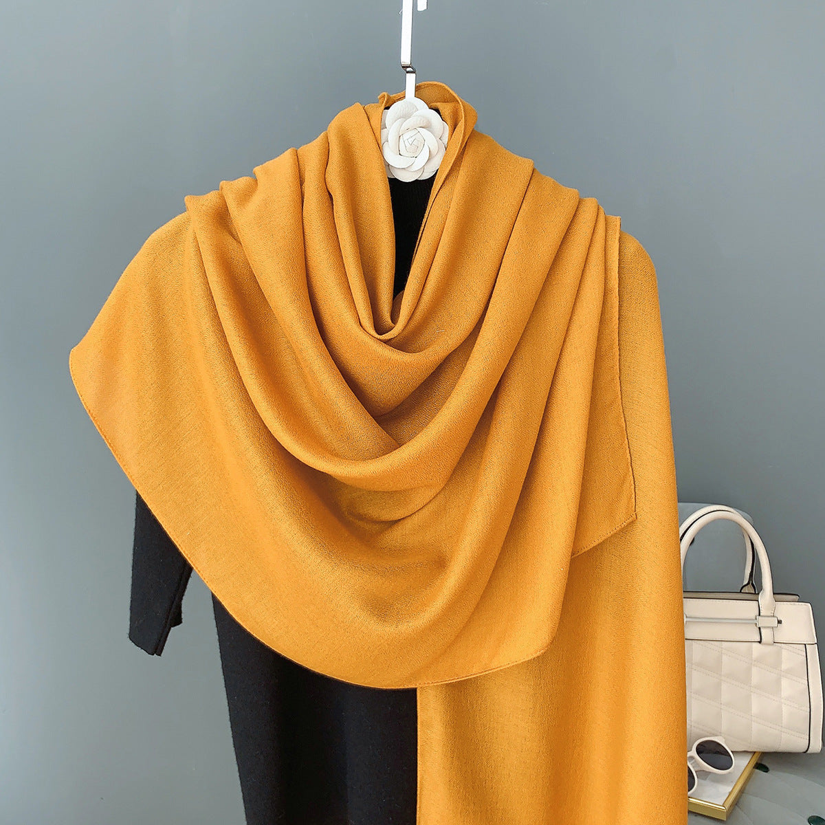Beautiful Mustard Yellow Long Soft Summer Friendly Imported Hijab / Orna