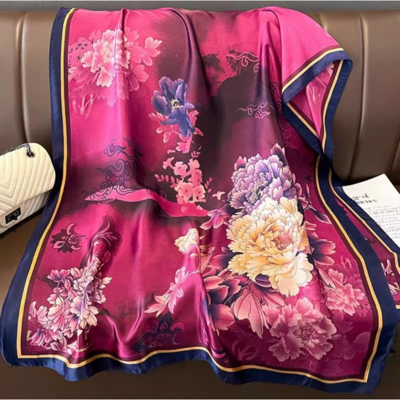 Gorgeous deep magenta & plum colour silk hijab / orna