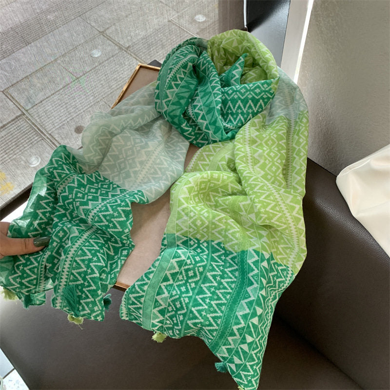 Elegant light green colour soft long hijab / orna