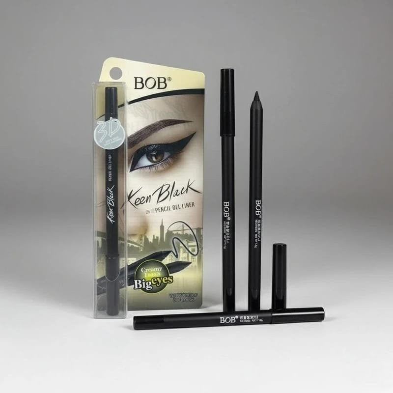 BOB Keen Black 24H Waterproof Pencil Gel Eyeliner/Kajal