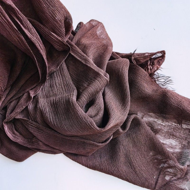 Coffee color rayon cotton soft long hijab
