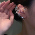 Beautiful Butterfly Crystal Fairy Silver Color Ear Cuff Without Piercing Clip Earrings Irregular Ear Clip (1 pair)