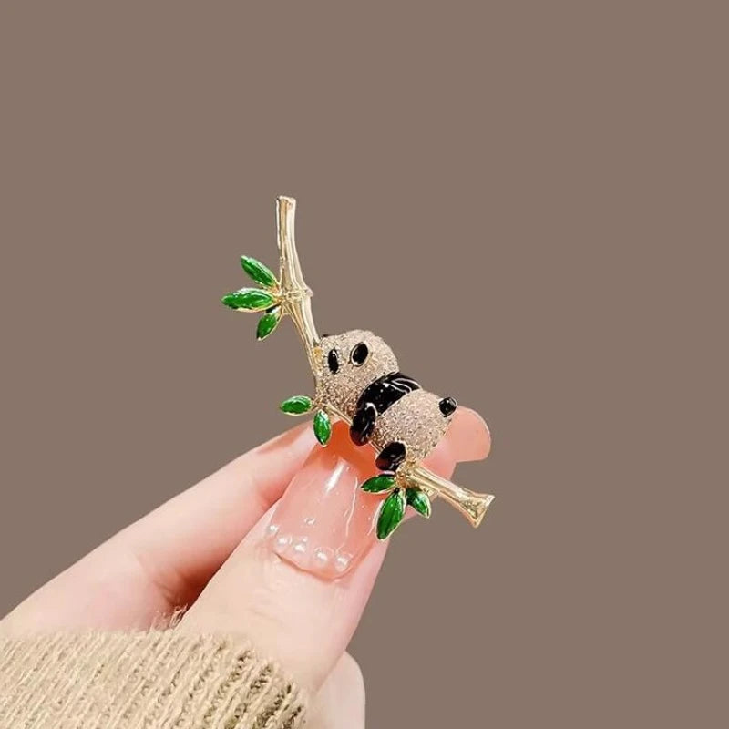 Imported Panda Bamboo Brooch