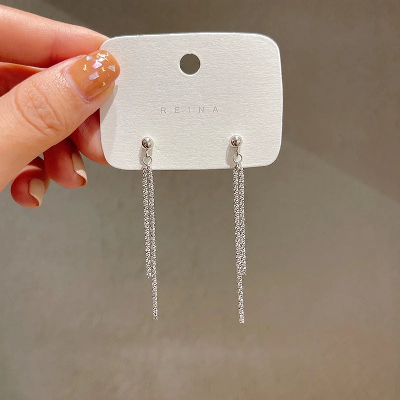 Pretty crystal tassel earrings