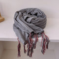 Imported winding tassel ancient style gray colour cotton hijab/orna