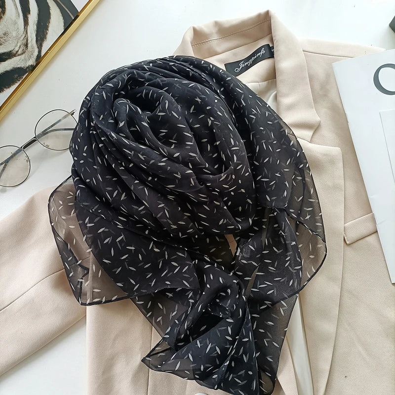 Elegant black color georgette scarf
