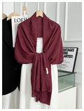 Gorgeous Wine Red Japanese-Style Imported Summer Friendly Long Wrinkled Cotton Hijab / Orna