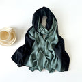 Beautiful Green Color Literary Retro Gradient Rayon Cotton Imported Hijab / Orna