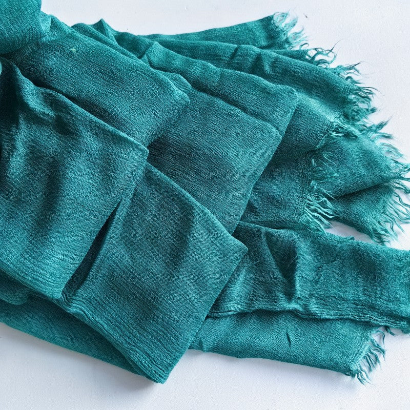 Stylish turquoise color long rayon cotton hijab/orna
