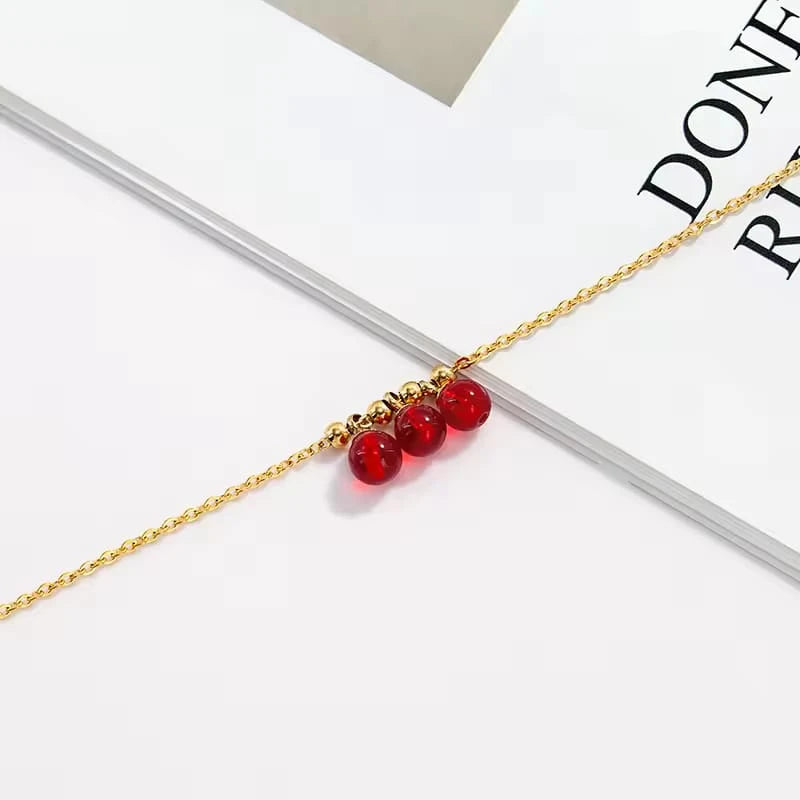 Versatile and high aesthetic value Red Beads women's anklet