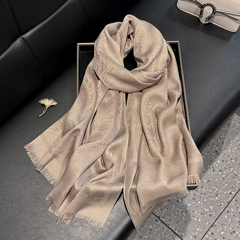 Elegant Champagne color shiny & silky cotton hijab
