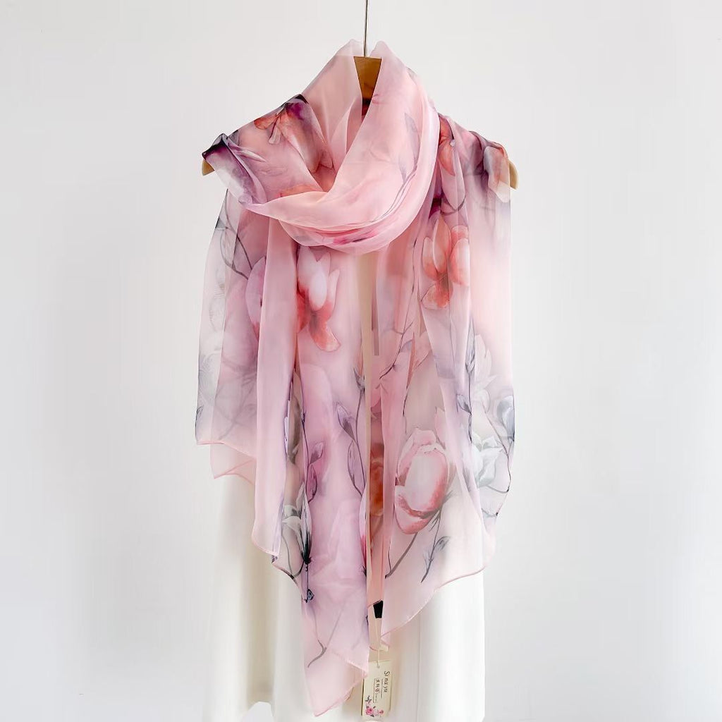 Pretty Pink Color Imported Long Silk Scarf / Orna