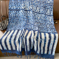 Ethnic Tie-Dye Style Buckle Women's Travel Sun Protection Yunnan Blue and White Literature Art Chinese Big Size Scarf / Hijab