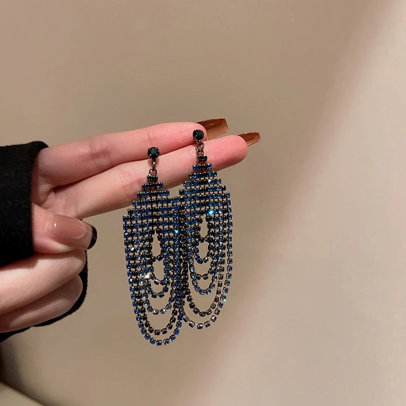 Gorgeous blue color crystal earrings