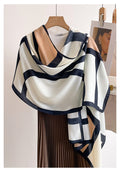 Elegant geometric patterned soft long viscose scarf