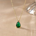 Green colour waterdrop pendant neckpiece