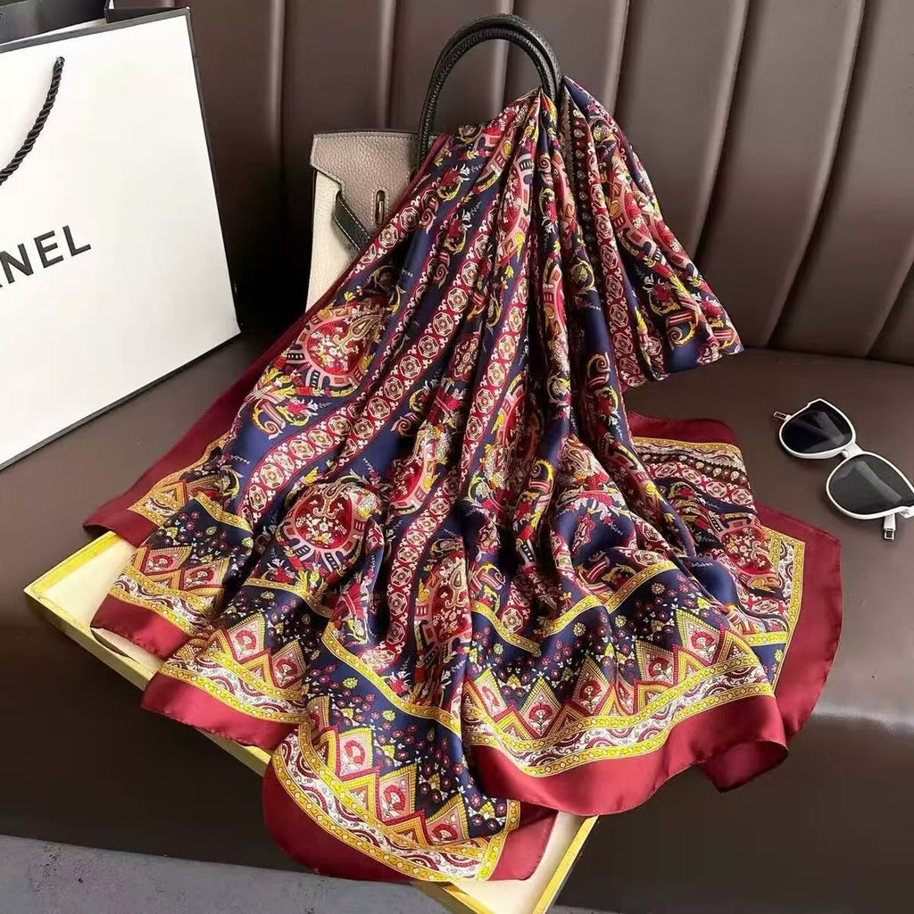 Beautiful ethnic printed silk hijab