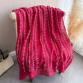 Gorgeous Cherry Red Floral Printed Long Soft Imported Summer Friendly Tassel Hijab / Orna