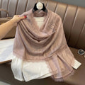 Pretty Dusty Pink New Japanese Travel Sunscreen Literary Retro Women's Summer Friendly All-match Solid Color Long Lace Hijab / Orna
